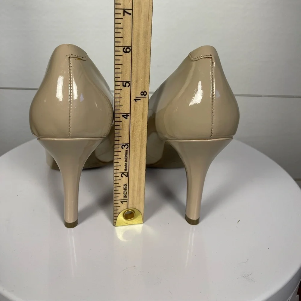 Beige Patent Leather Shoes by George Size 8.5